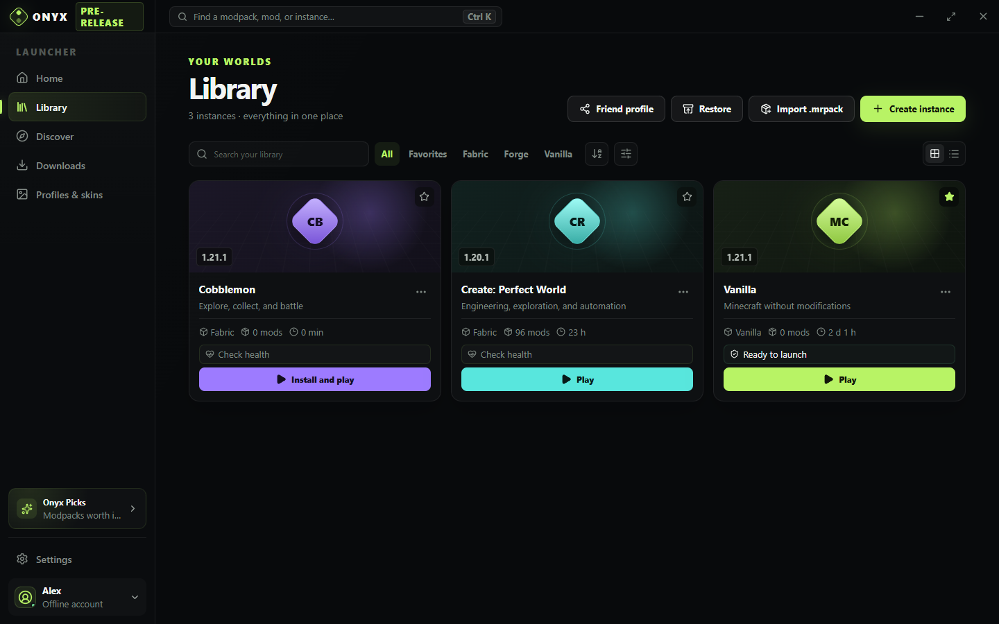 Onyx Launcher content library